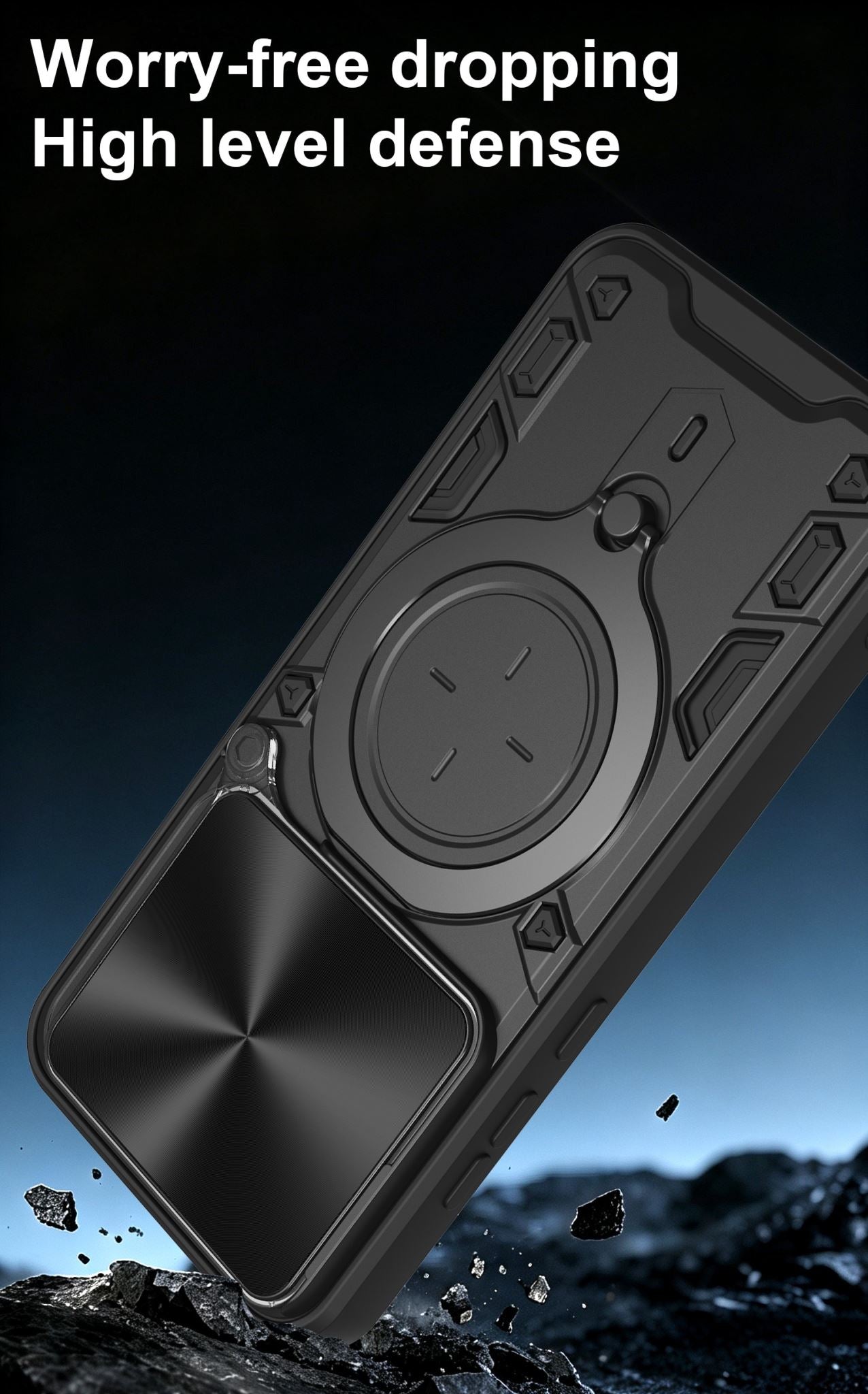 OPPO Reno16 / 16 Pro 5G Ring Kickstand Case w/ Camera Cover [Black]