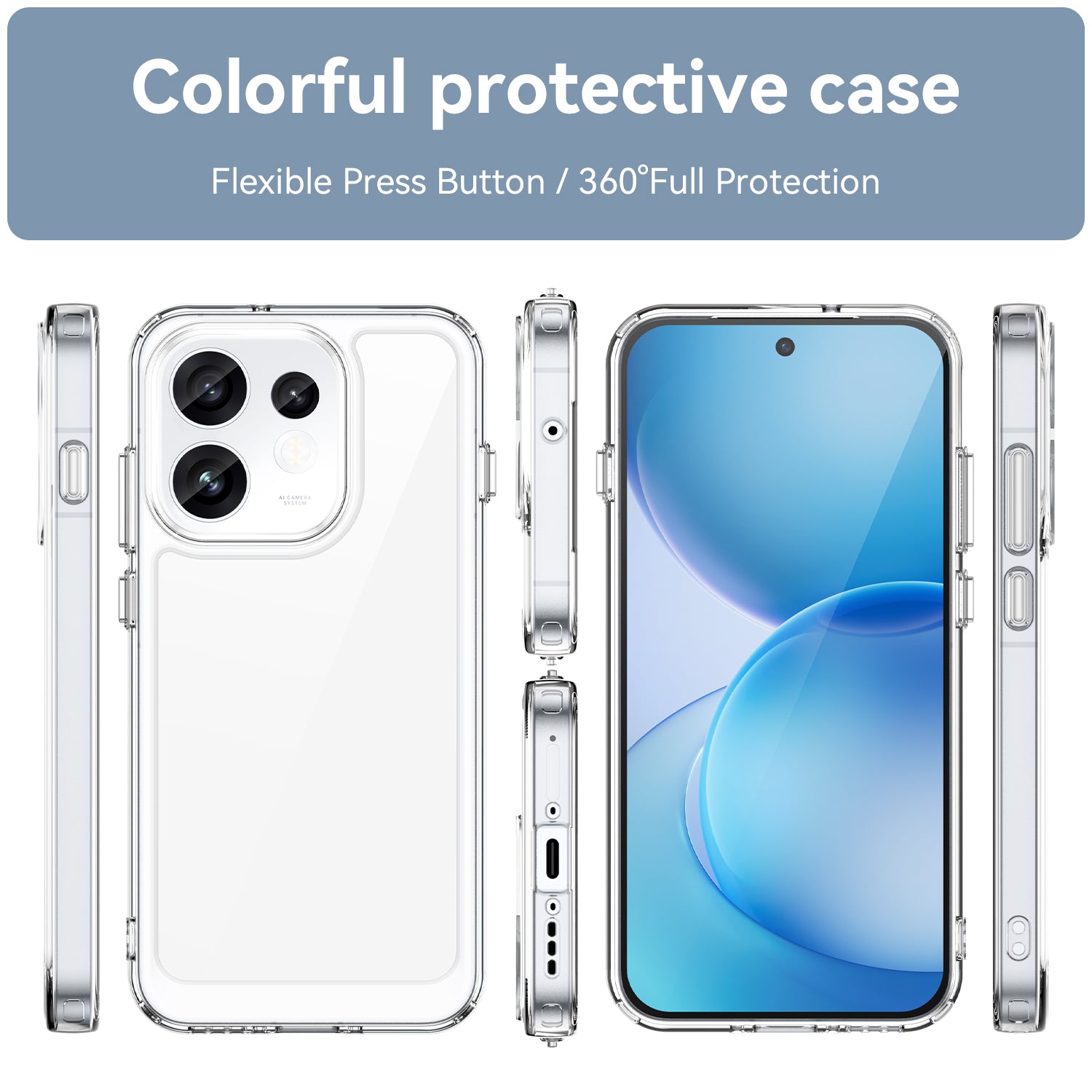 OPPO Reno16 / Reno16 Pro Soft TPU Bumper Shockproof Cover Case [Clear]