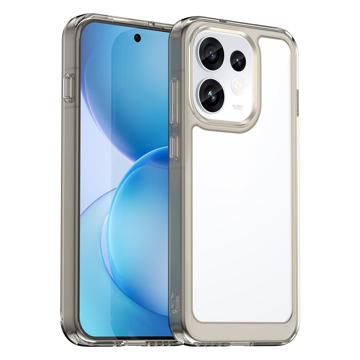 OPPO Reno16 / Reno16 Pro Soft TPU Bumper Shockproof Cover Case [Clear Grey]