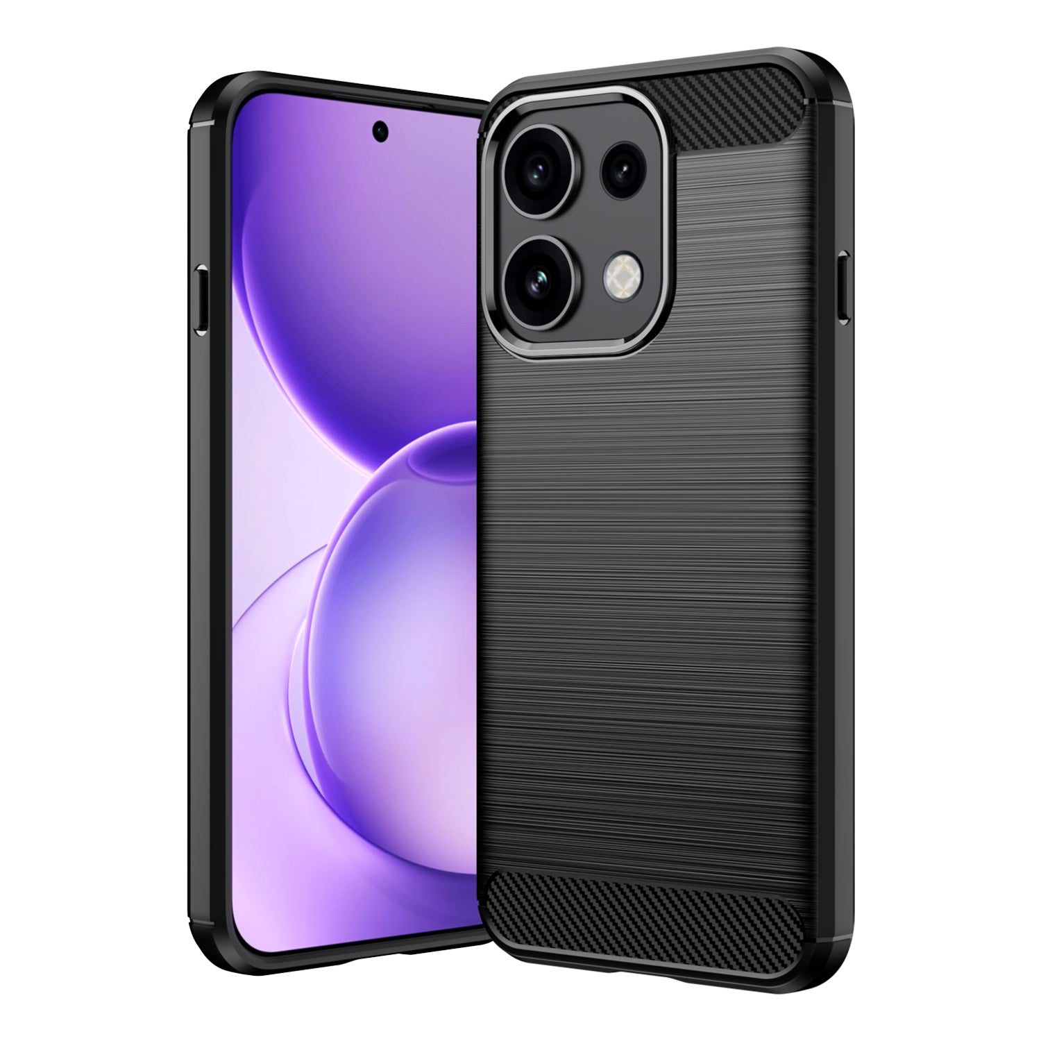 OPPO Reno16 F 5G Carbon Fibre TPU Case Slim Shockproof Cover Black