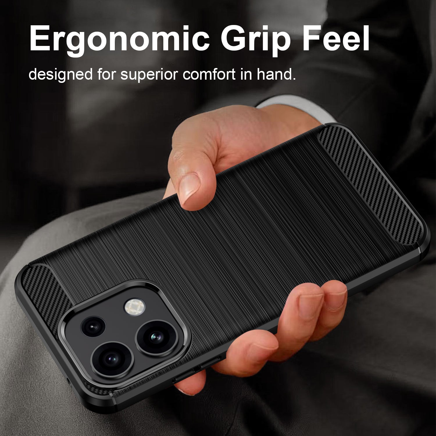 OPPO Reno16 F 5G Carbon Fibre TPU Case Slim Shockproof Cover Black