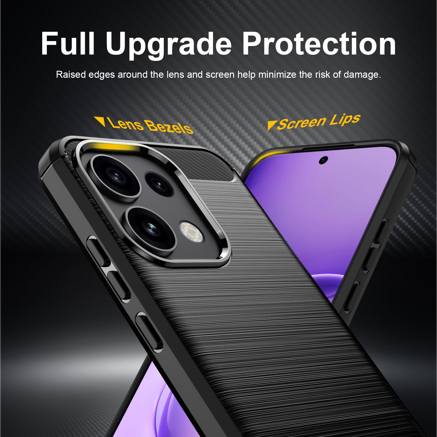 OPPO Reno16 F 5G Carbon Fibre TPU Case Slim Shockproof Cover Black