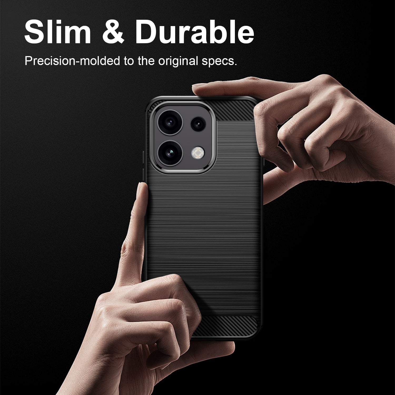 OPPO Reno16 F 5G Carbon Fibre TPU Case Slim Shockproof Cover Black