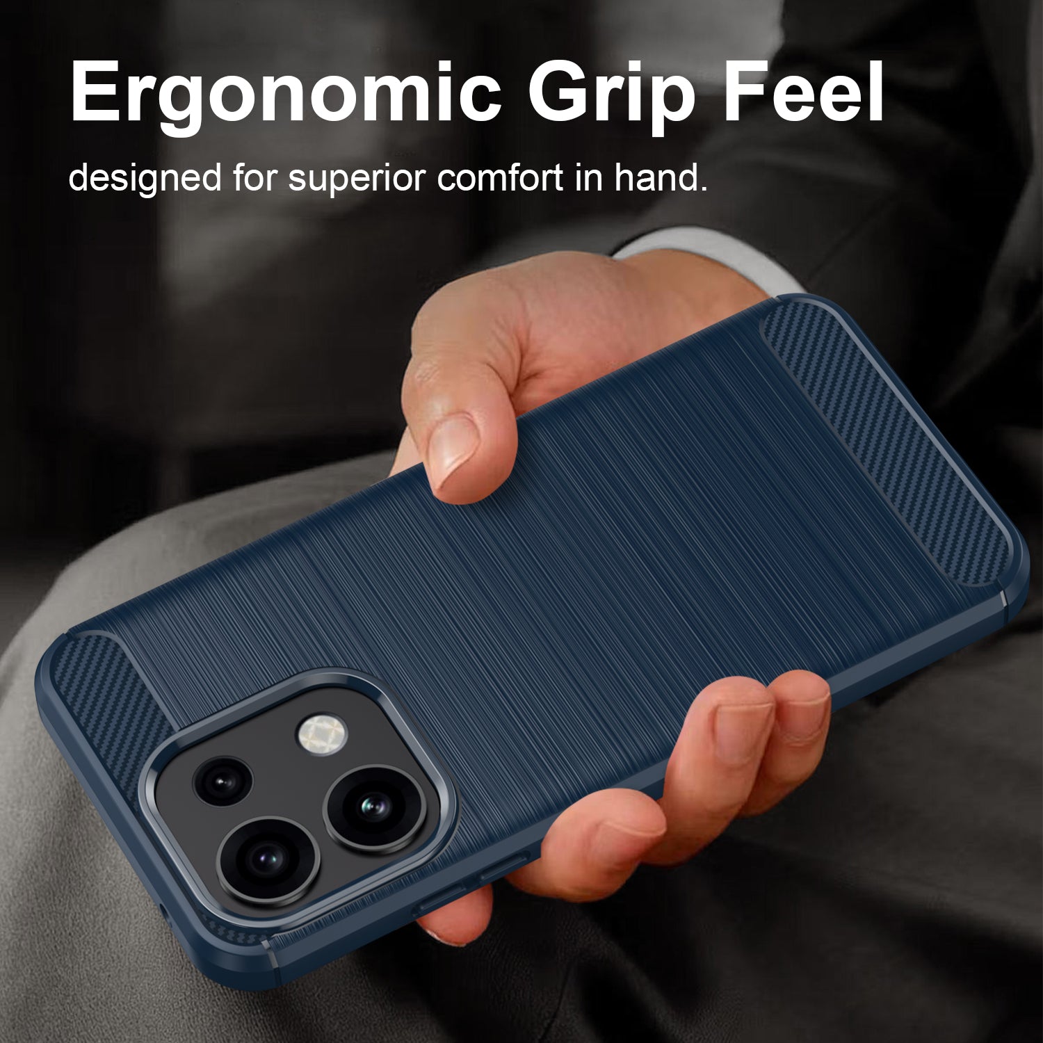 OPPO Reno16 F 5G Carbon Fibre TPU Case Slim Shockproof Cover Navy