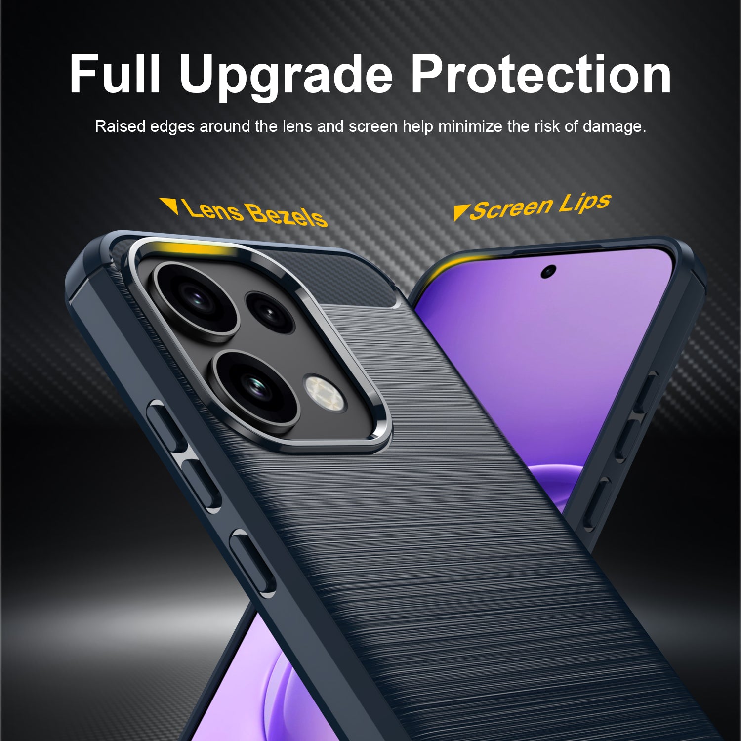 OPPO Reno16 F 5G Carbon Fibre TPU Case Slim Shockproof Cover Navy