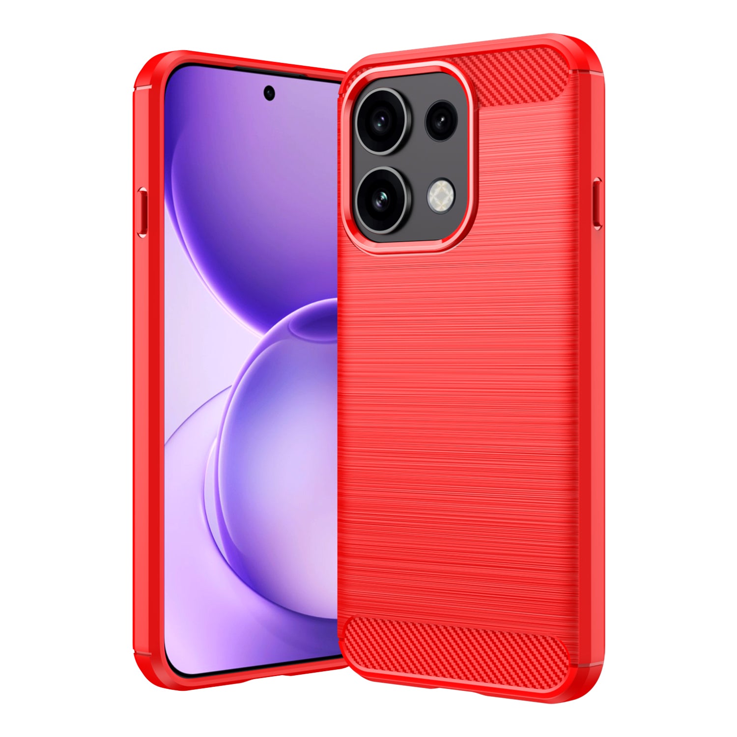 OPPO Reno16 F 5G Carbon Fibre TPU Case Slim Shockproof Cover Red