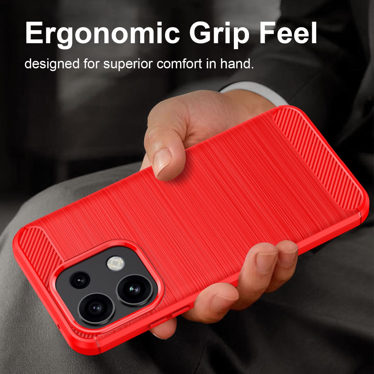 OPPO Reno16 F 5G Carbon Fibre TPU Case Slim Shockproof Cover Red