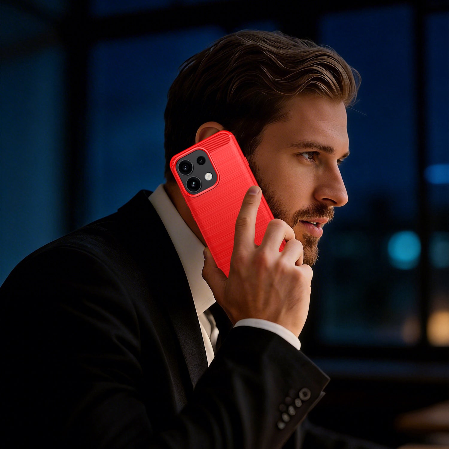 OPPO Reno16 F 5G Carbon Fibre TPU Case Slim Shockproof Cover Red