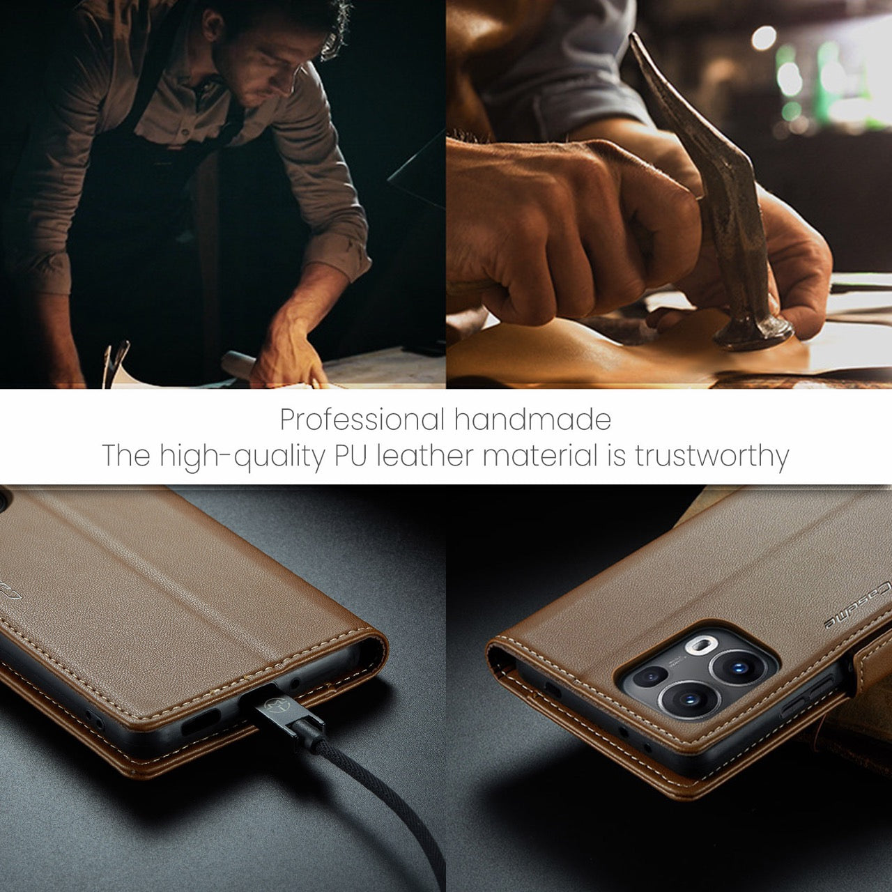 OPPO Reno16 / Reno16 Pro CaseMe Retro Wallet Case [Brown]