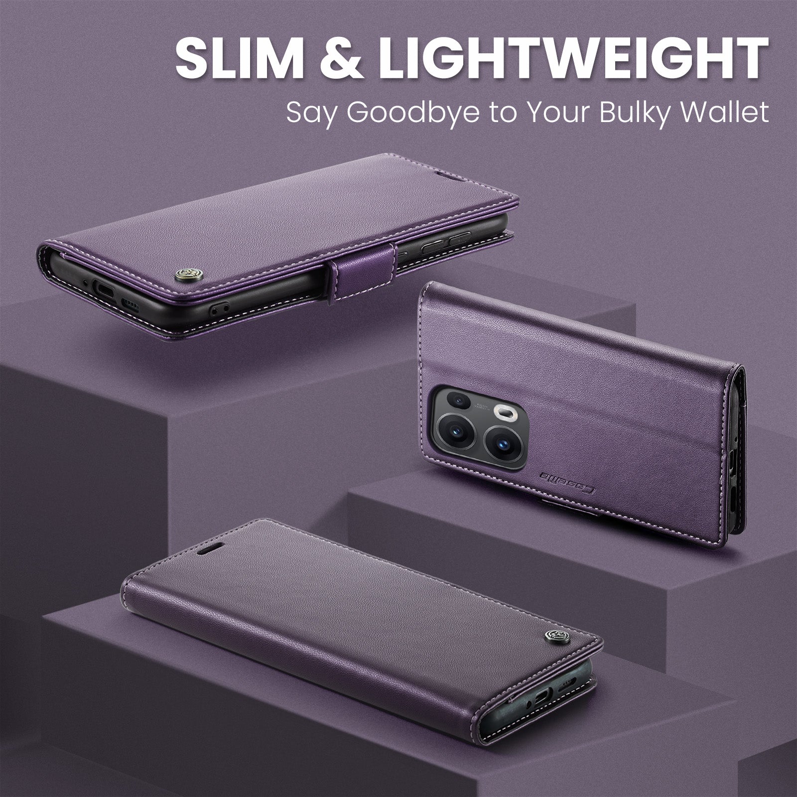 OPPO Reno16 / Reno16 Pro CaseMe Retro Wallet Case [Purple]