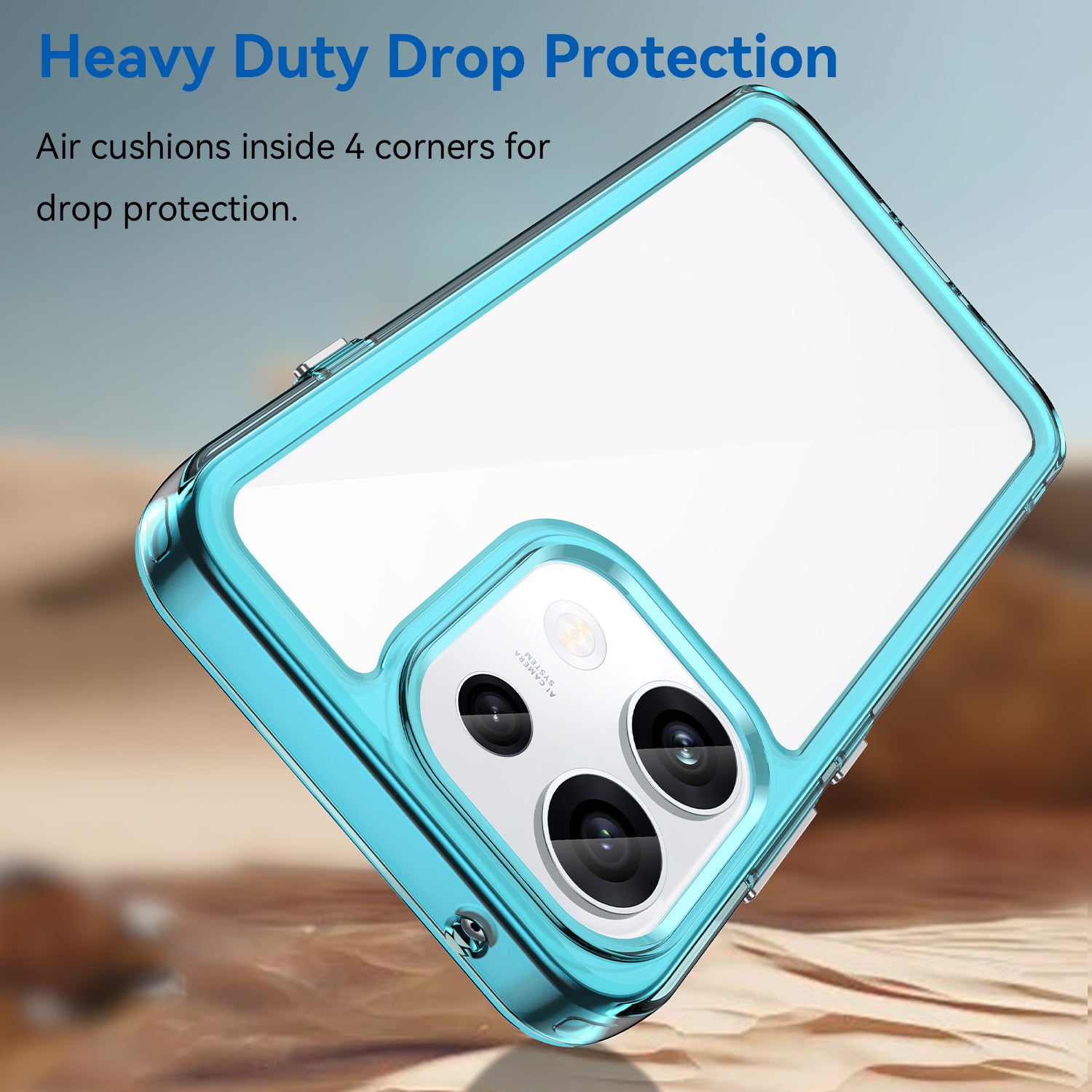 OPPO Reno16F 5G Soft TPU Bumper Shockproof Cover Case [Clear Blue]