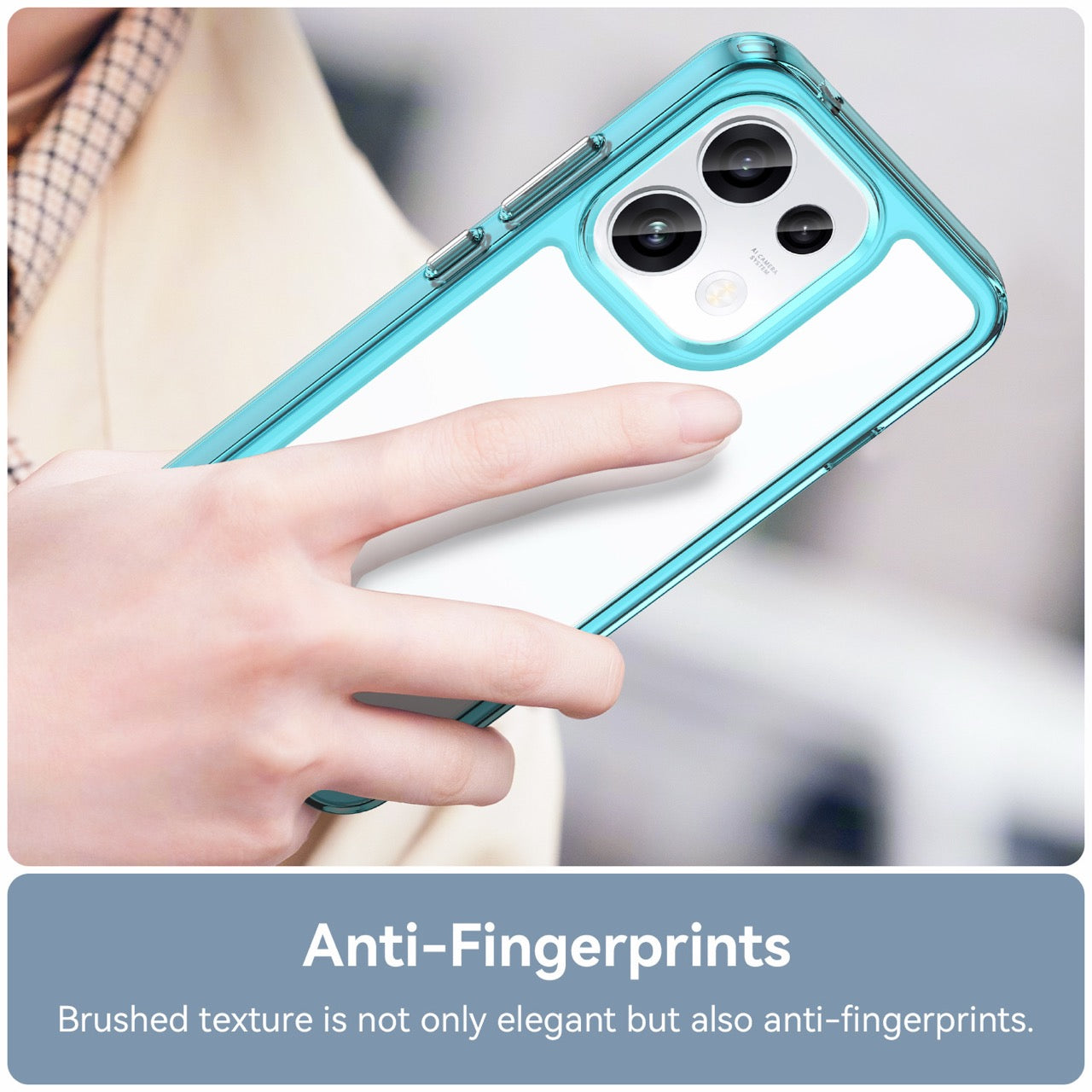 OPPO Reno16F 5G Soft TPU Bumper Shockproof Cover Case [Clear Blue]