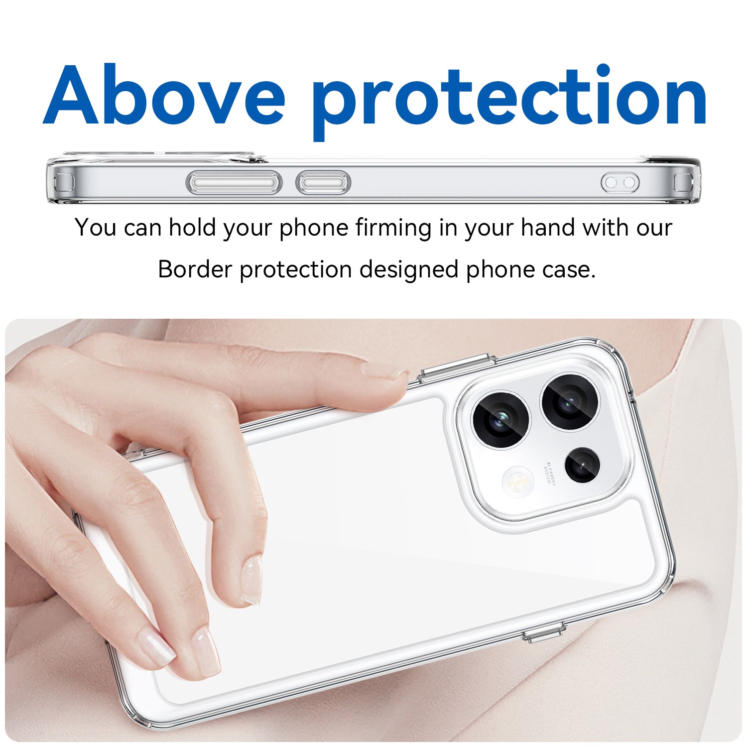 OPPO Reno16F 5G Soft TPU Bumper Shockproof Cover Case [Clear]