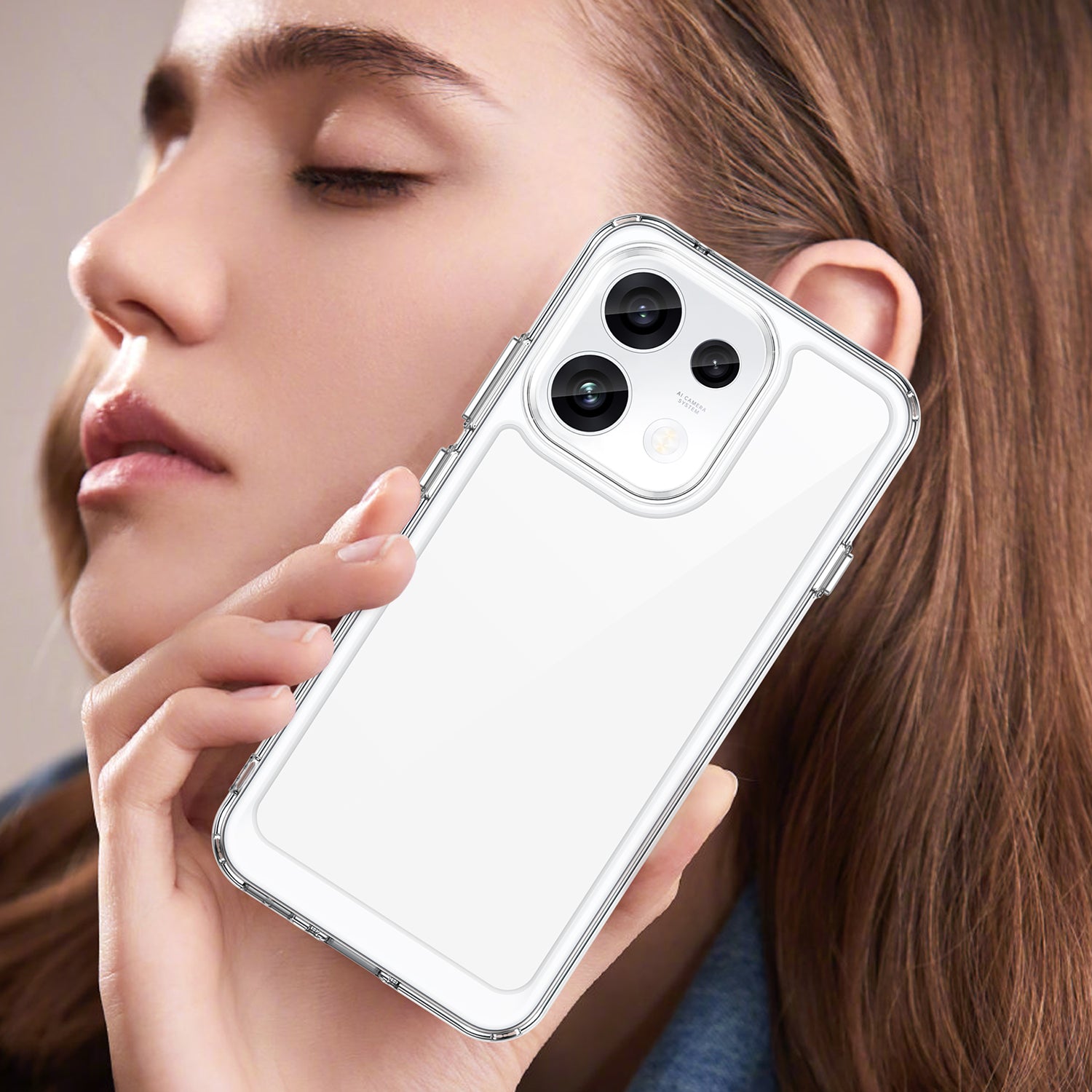 OPPO Reno16F 5G Soft TPU Bumper Shockproof Cover Case [Clear]