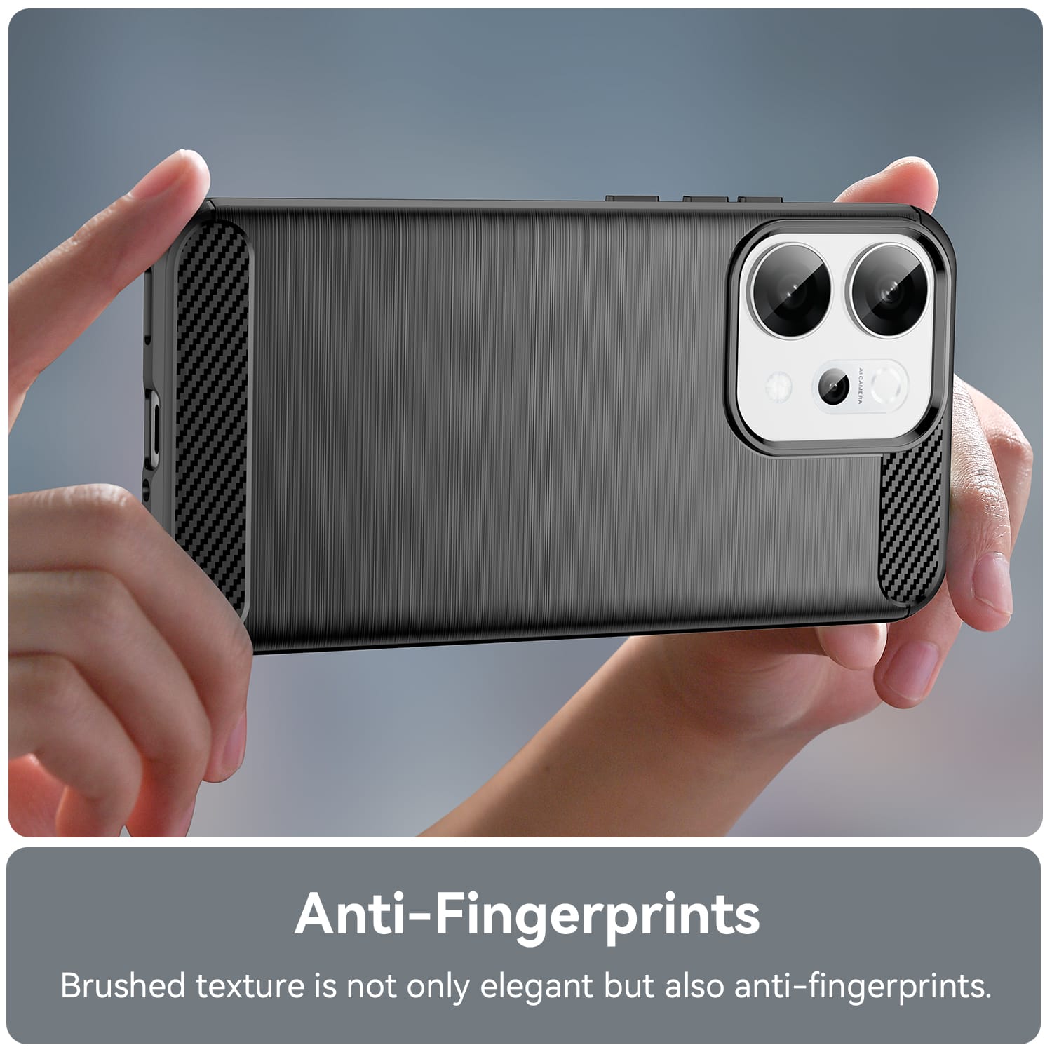 OPPO Reno14 Carbon Fibre Brushed Case [Black]