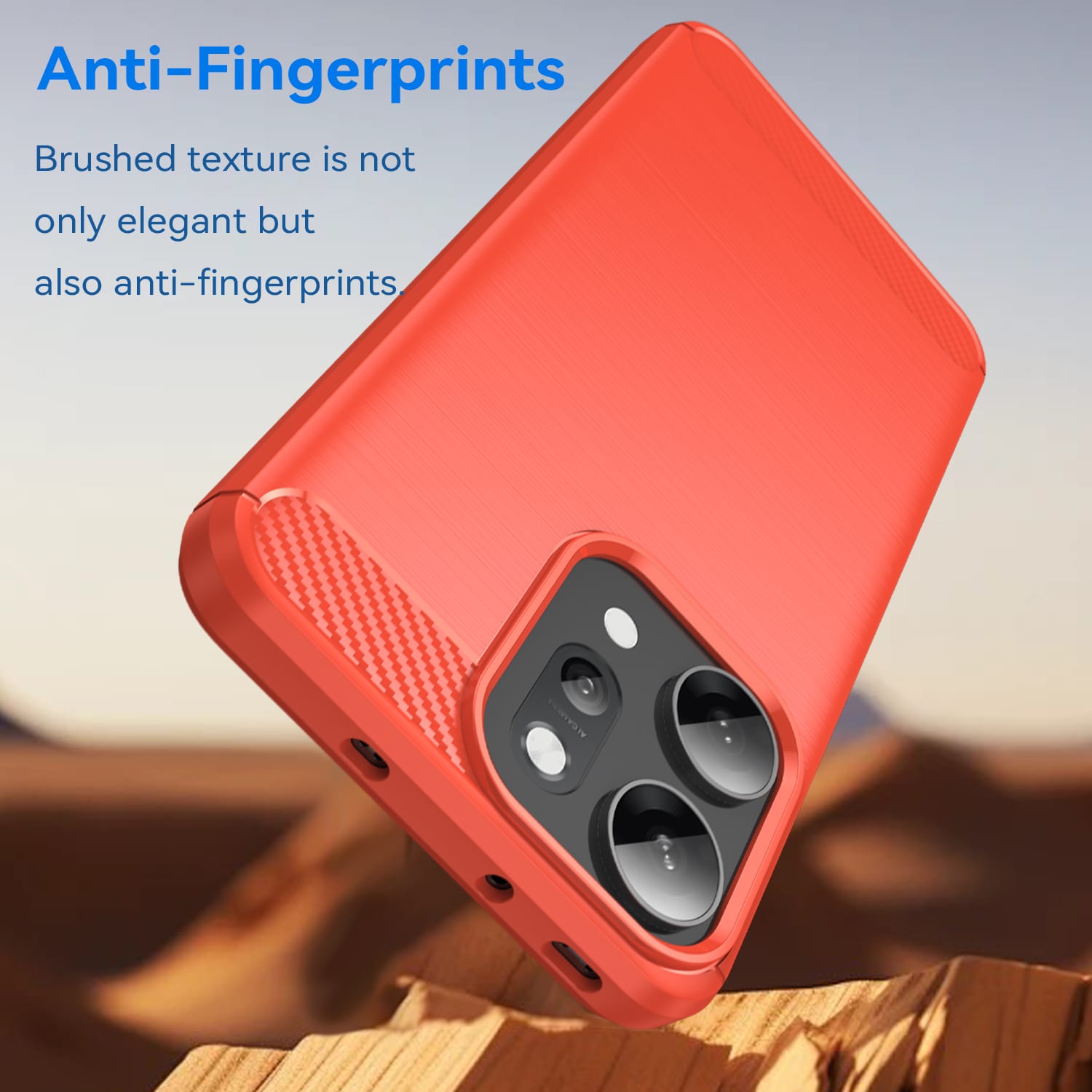 OPPO Reno14 Carbon Fibre Brushed Case [Red]