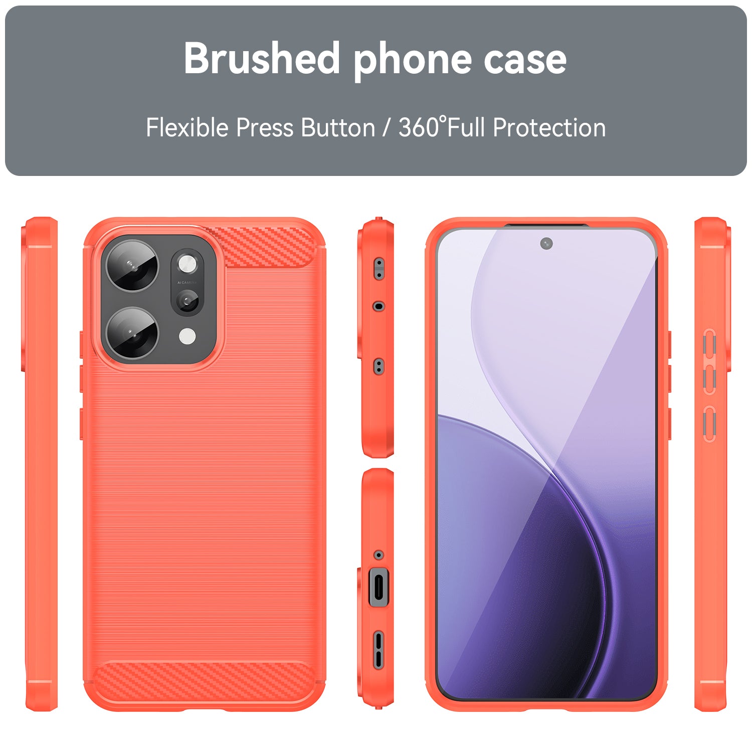 OPPO Reno14 Carbon Fibre Brushed Case [Red]