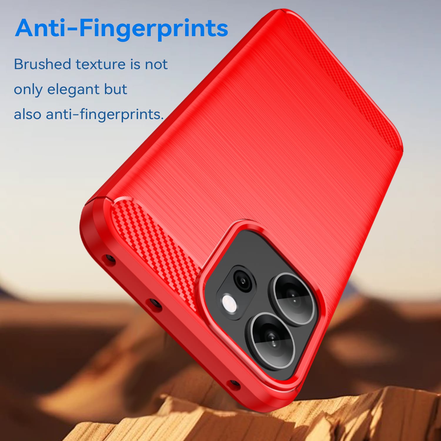 OPPO Reno14 F 5G Carbon Fibre Brushed Case [Red]