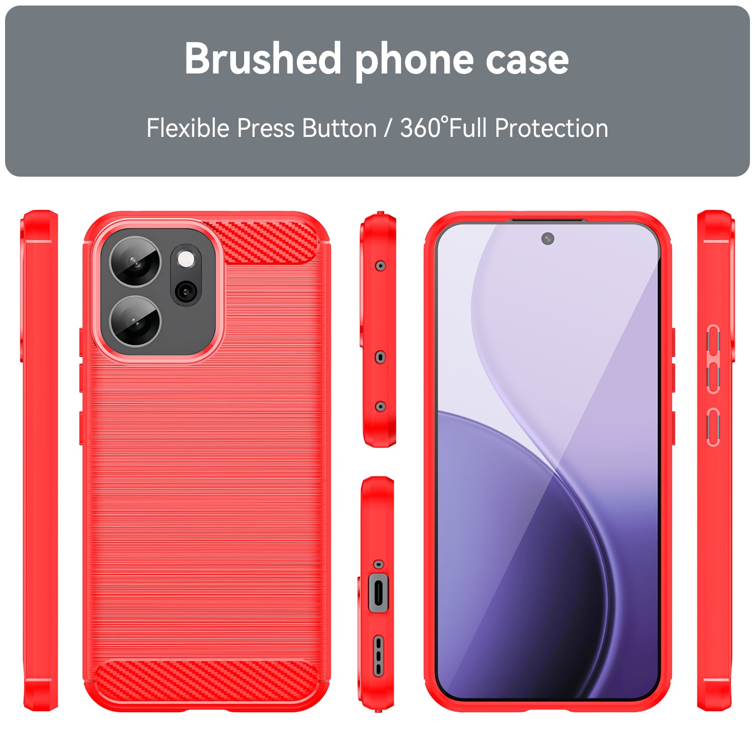 OPPO Reno14 F 5G Carbon Fibre Brushed Case [Red]