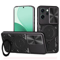 OPPO Reno14 F 5G Ring Kickstand Case w/ Camera Cover [Black] - Black