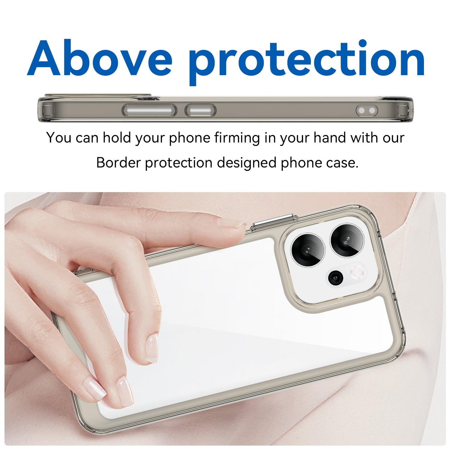OPPO Reno14 F 5G Soft TPU Bumper Case [Clear Grey]