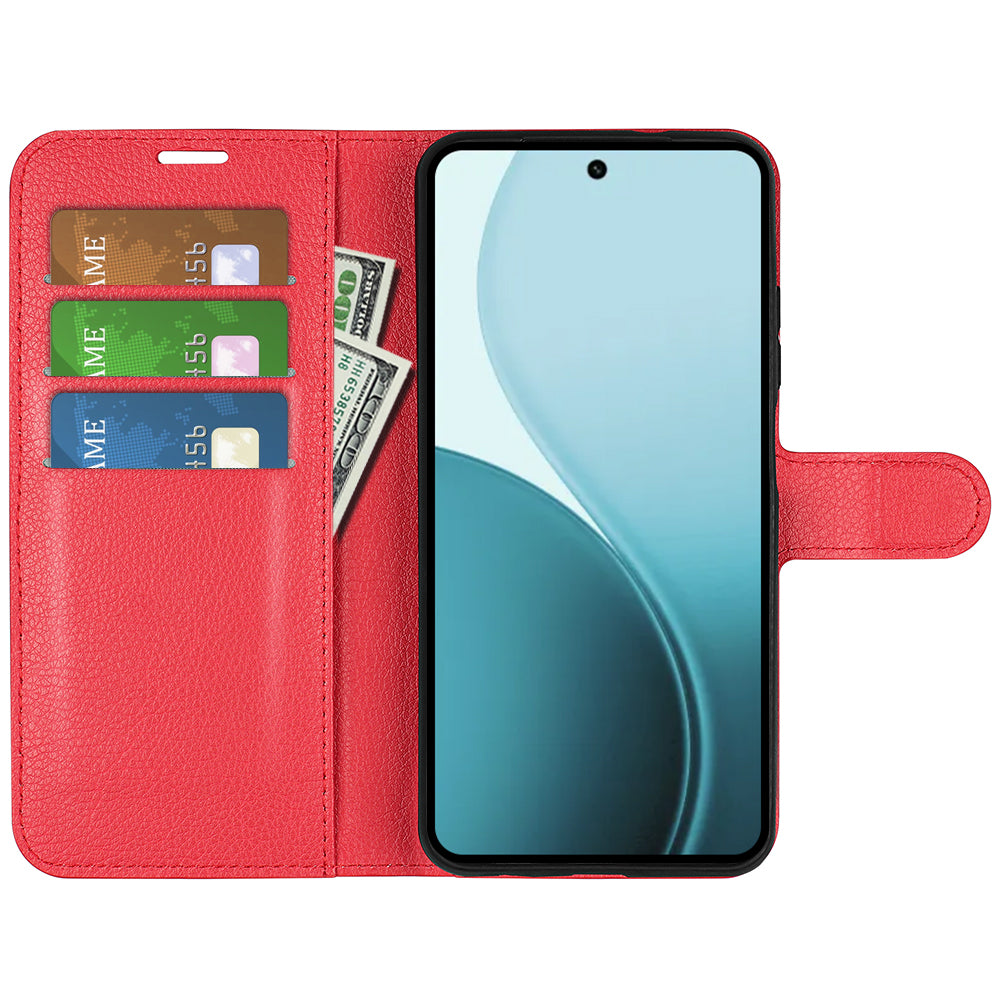 OPPO Reno14 Pro PU Wallet Case [Red]