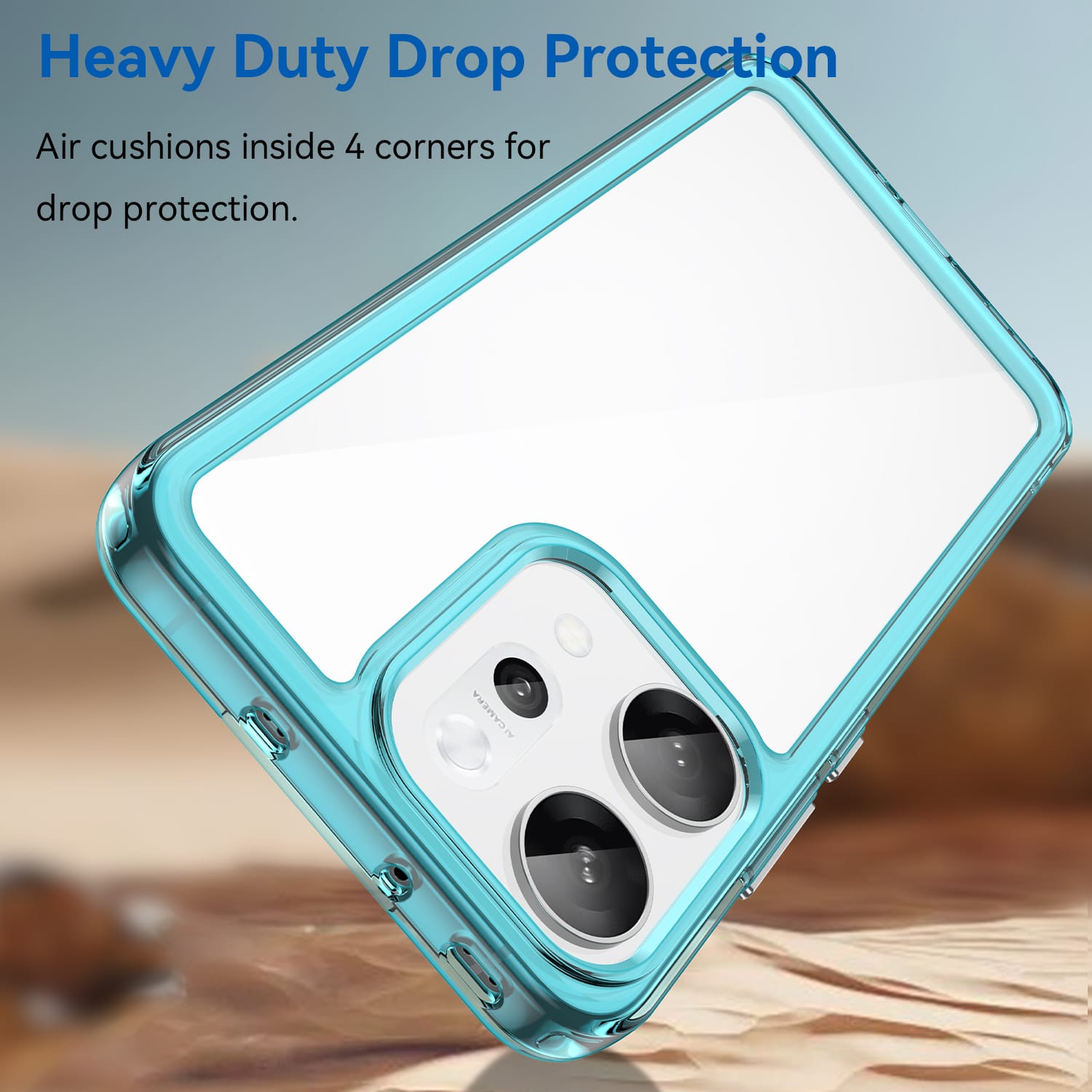 OPPO Reno14 Pro 5G Soft TPU Bumper Case [Clear Blue]