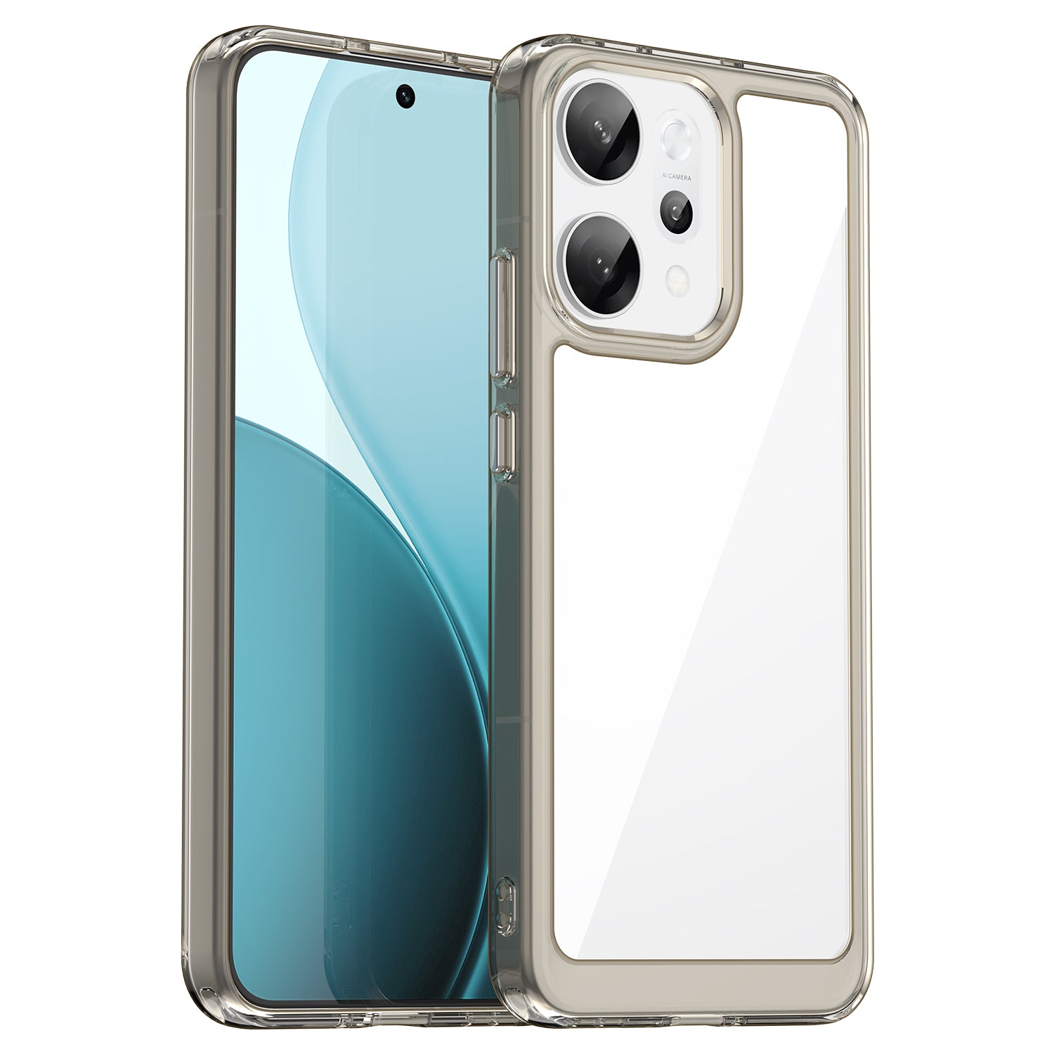 OPPO Reno14 Pro 5G Soft TPU Bumper Case [Clear Grey]