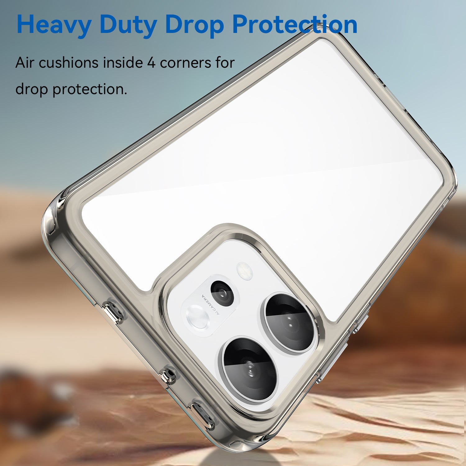OPPO Reno14 Pro 5G Soft TPU Bumper Case [Clear Grey]