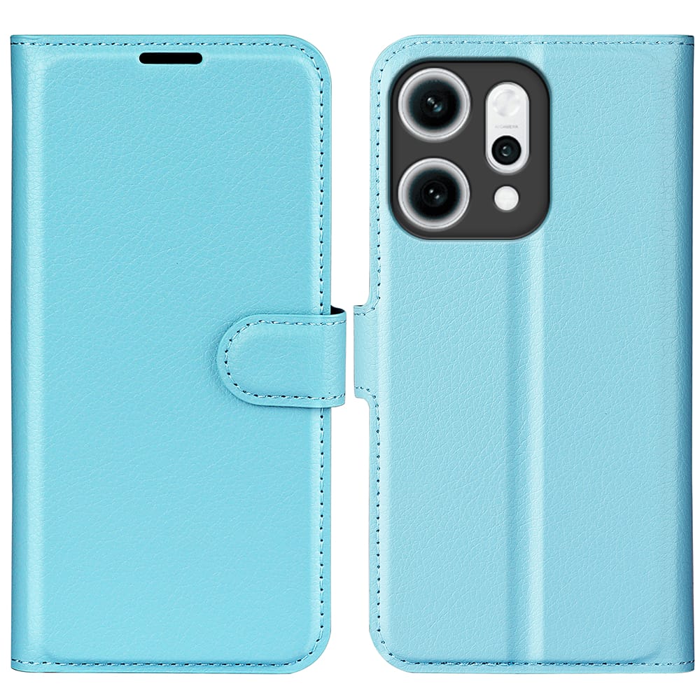 OPPO Reno14 PU Wallet Case [LightBlue]