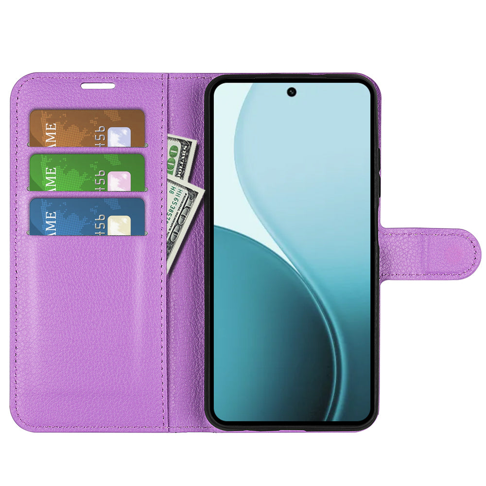 OPPO Reno14 PU Wallet Case [Purple]