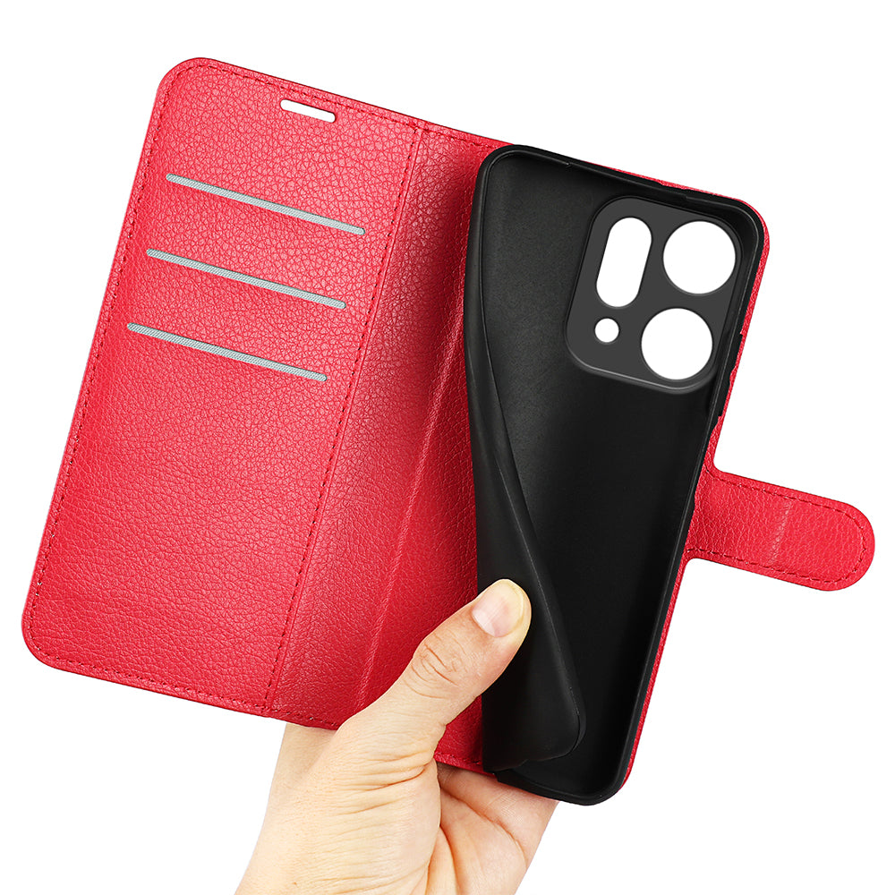 OPPO Reno14 PU Wallet Case [Red]