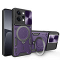OPPO Reno14 5G Ring Kickstand Case w/ Camera Cover [Purple] - Purple