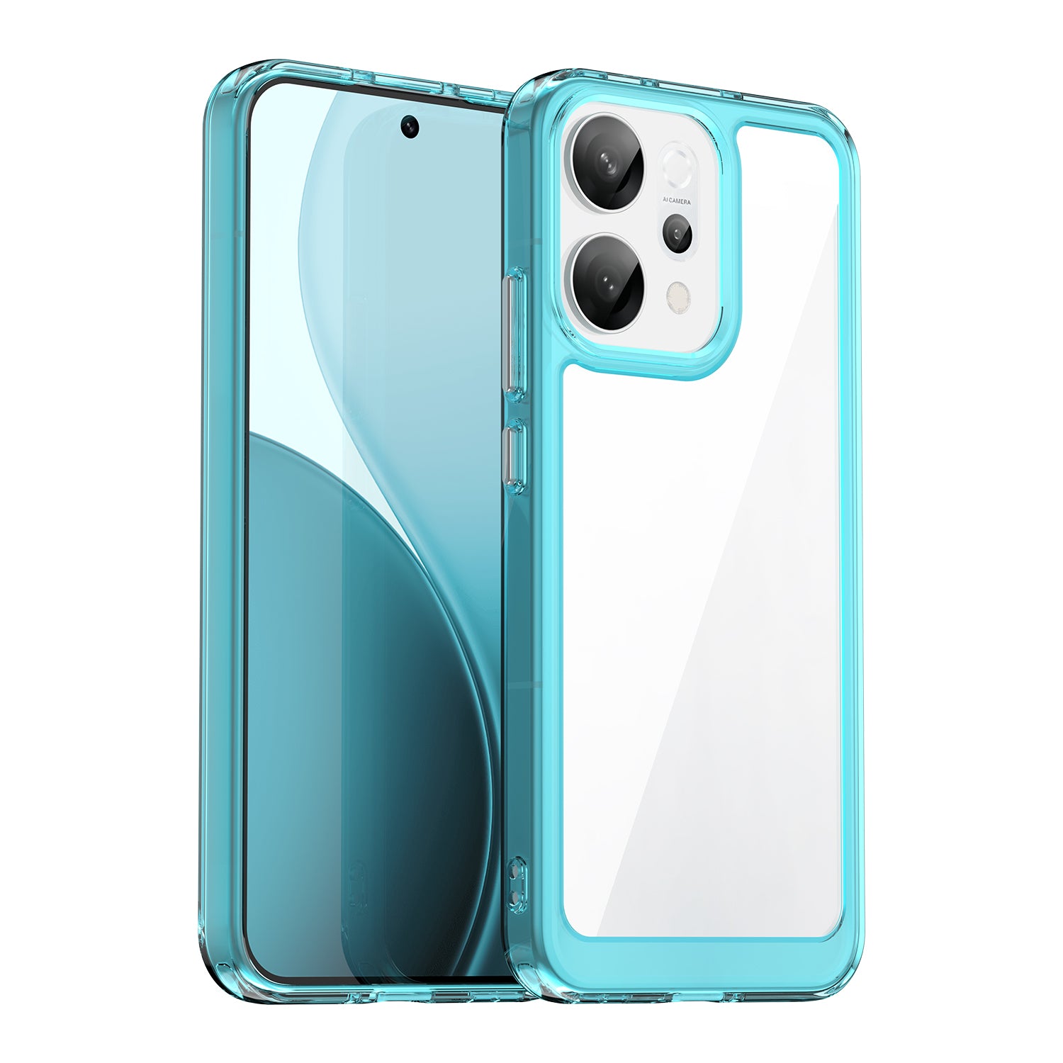 OPPO Reno14 5G Soft TPU Bumper Case [Clear Blue]