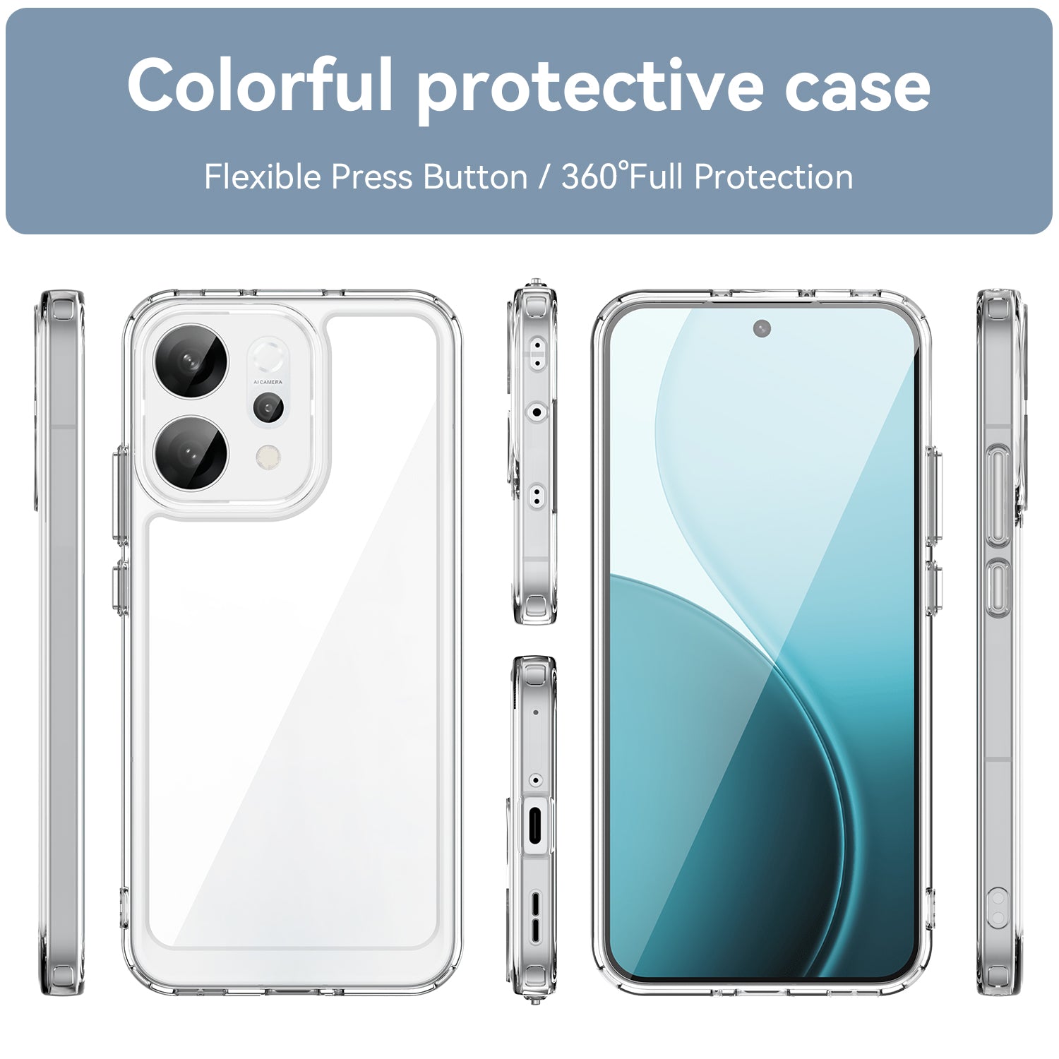 OPPO Reno14 5G Soft TPU Bumper Case [Clear]