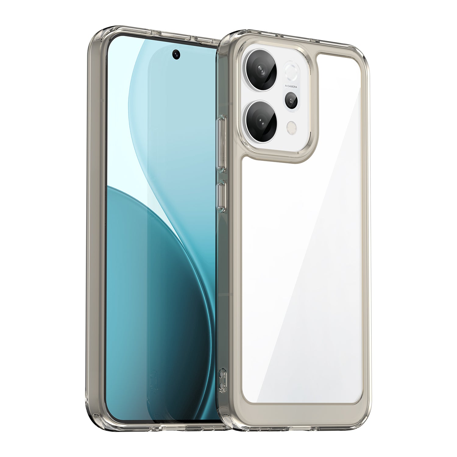 OPPO Reno14 5G Soft TPU Bumper Case [Clear Grey]