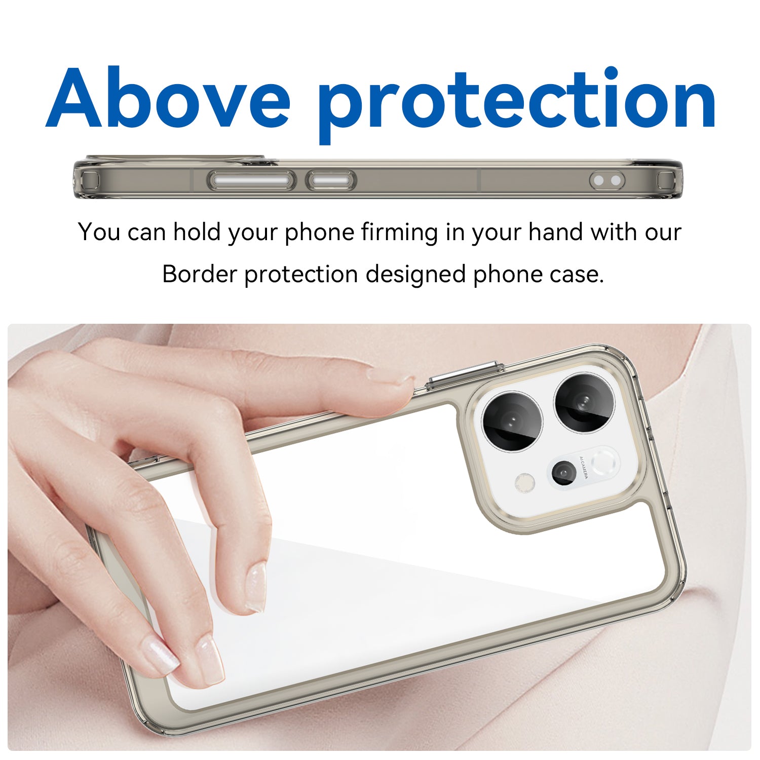 OPPO Reno14 5G Soft TPU Bumper Case [Clear Grey]