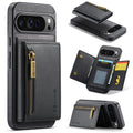 DG.MING Detachable Magnetic Wallet Case with Zipper Pocket for Pixel 10 ProXL [Black] - Black