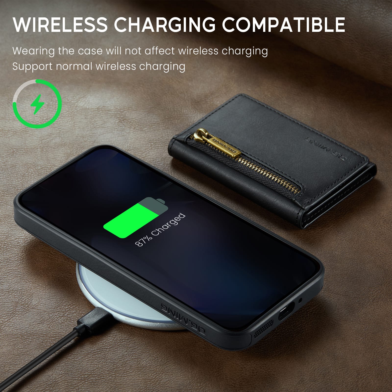 DG.MING Detachable Magnetic Wallet Case with Zipper Pocket for Pixel 10 ProXL [Black]