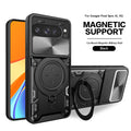 Google Pixel 10 Pro XL Ring Kickstand Case w/ Camera Cover [Black] - Black