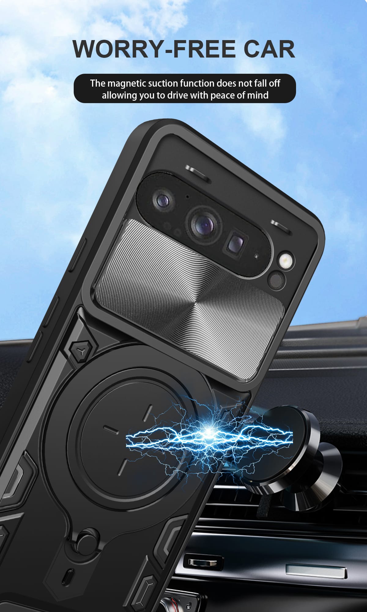 Google Pixel 10 Pro XL Ring Kickstand Case w/ Camera Cover [Rose Gold]
