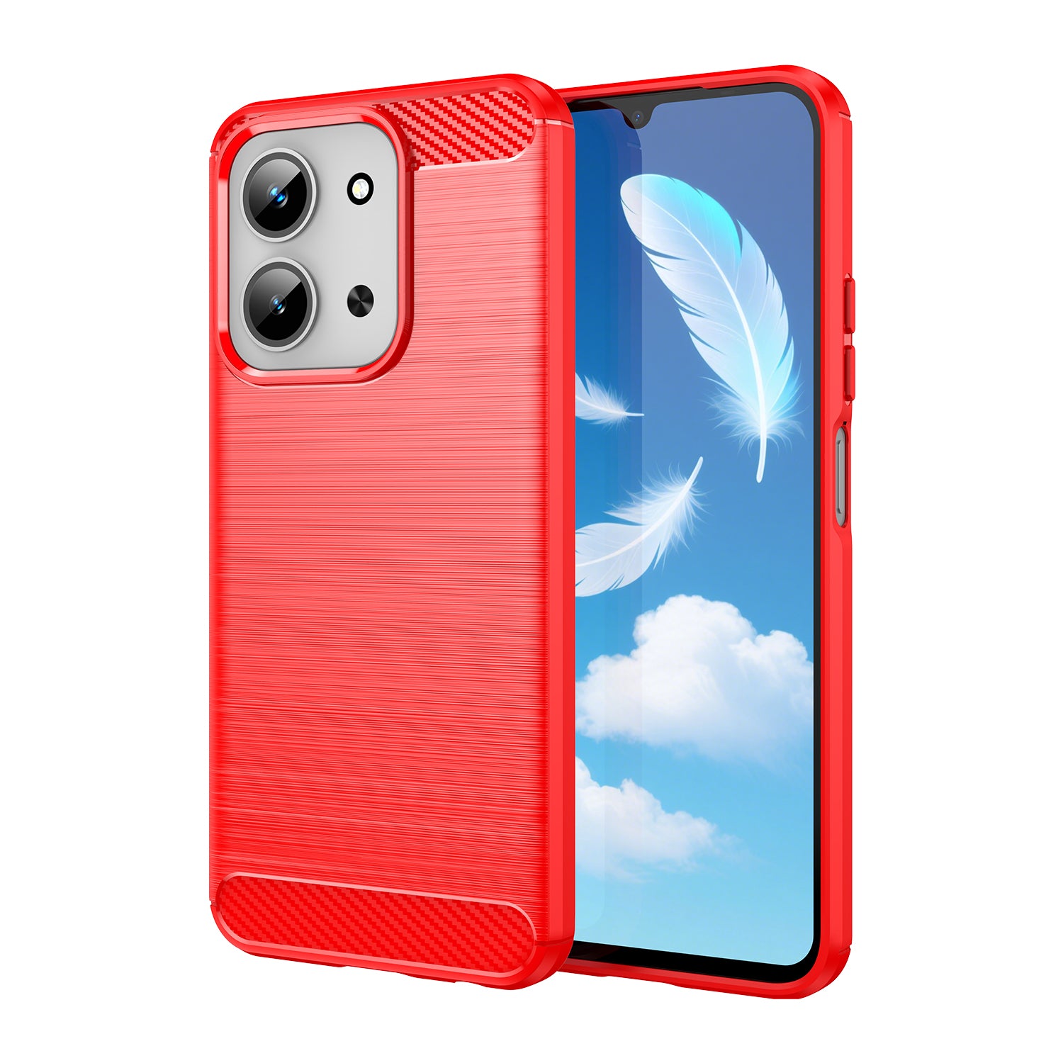 Xiaomi Redmi 15C 4G Carbon Fibre TPU Case Slim Shockproof Cover Red