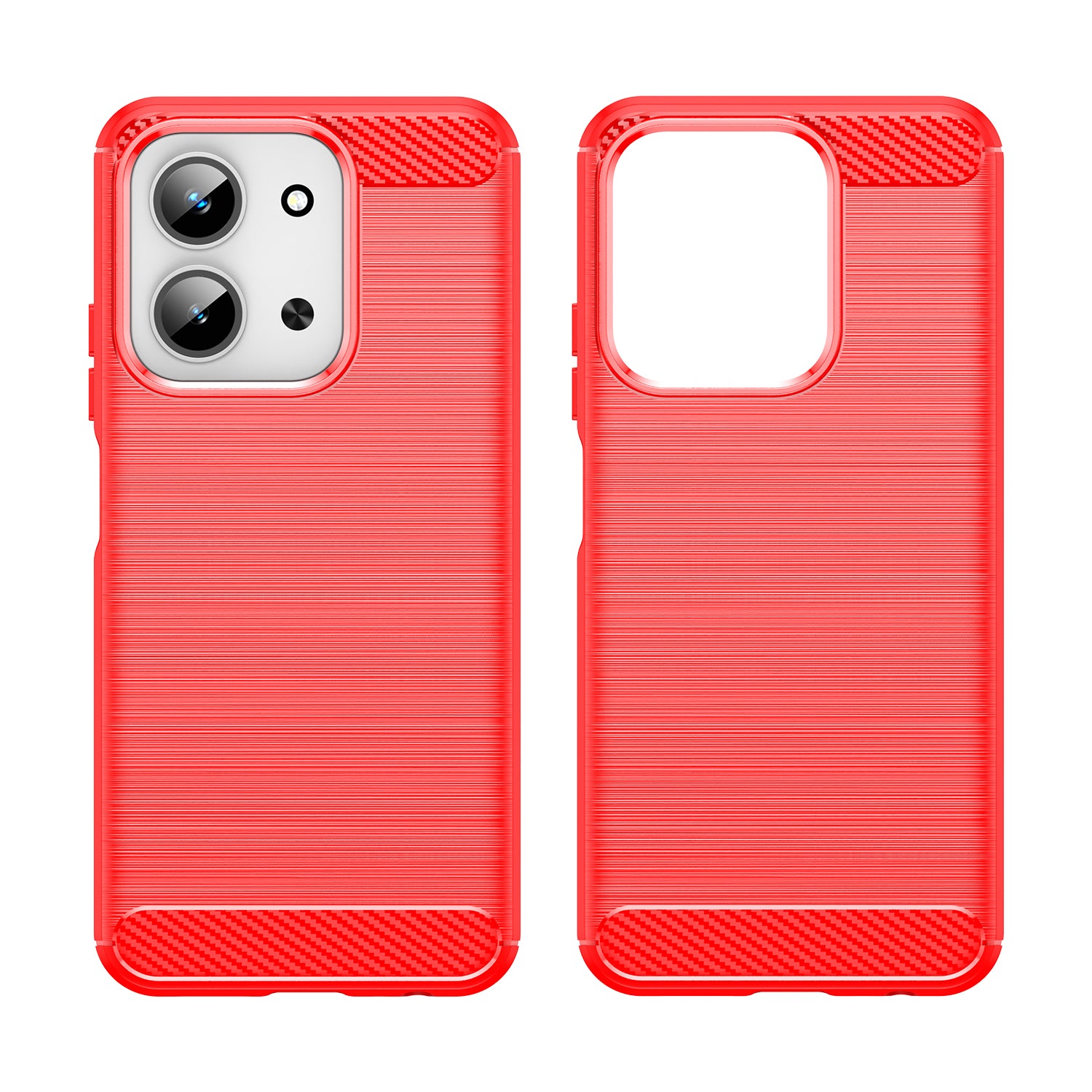 Xiaomi Redmi 15C 4G Carbon Fibre TPU Case Slim Shockproof Cover Red