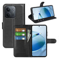 Wallet Case for Xiaomi Redmi 15C 4G – PU Leather Flip Cover with Card Holder & Stand [Black] - Black