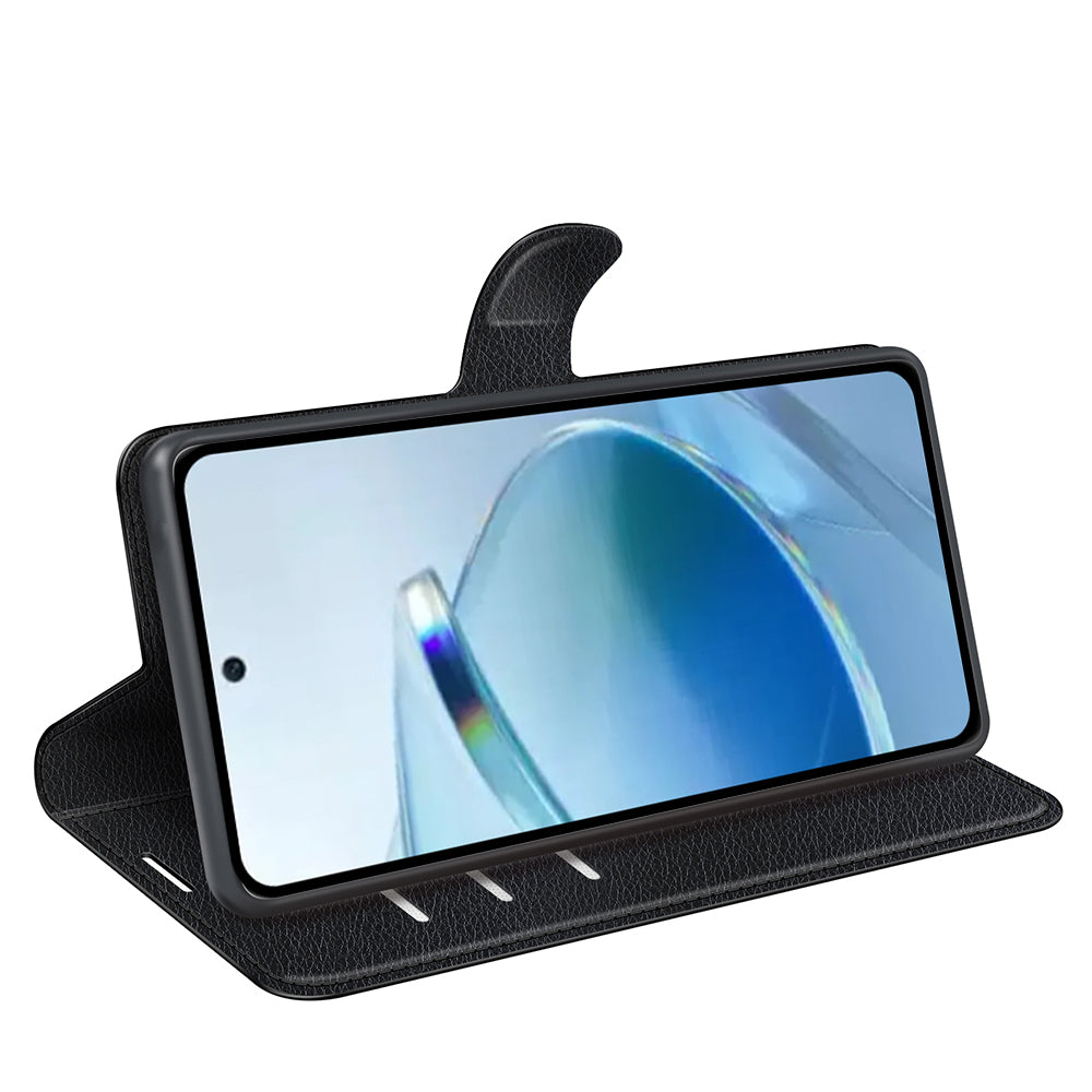 Wallet Case for Xiaomi Redmi 15C 4G – PU Leather Flip Cover with Card Holder & Stand [Black]