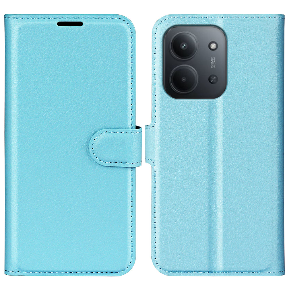 Wallet Case for Xiaomi Redmi 15C 4G – PU Leather Flip Cover with Card Holder & Stand [LightBlue]