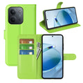 Wallet Case for Xiaomi Redmi 15C 4G – PU Leather Flip Cover with Card Holder & Stand [Green] - Green
