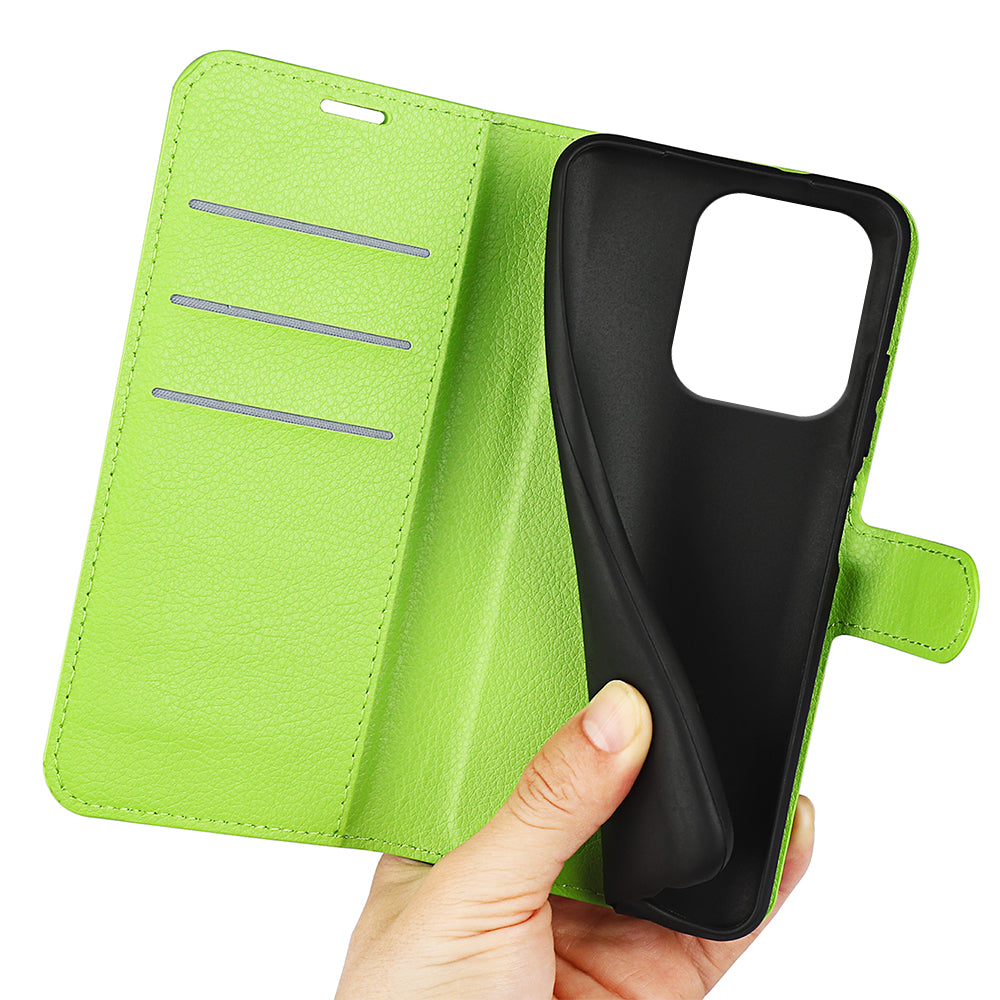 Wallet Case for Xiaomi Redmi 15C 4G – PU Leather Flip Cover with Card Holder & Stand [Green]