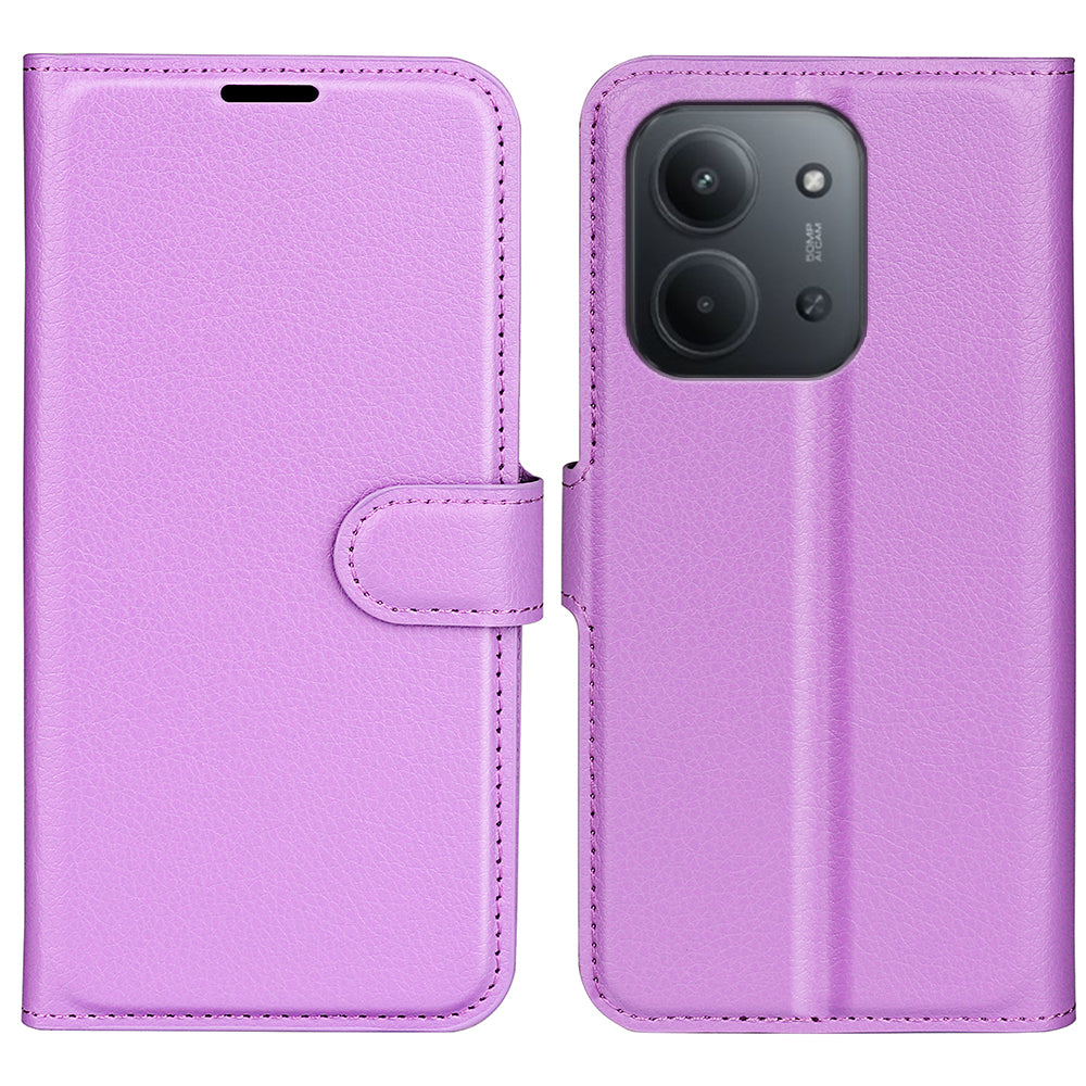 Wallet Case for Xiaomi Redmi 15C 4G – PU Leather Flip Cover with Card Holder & Stand [Purple]