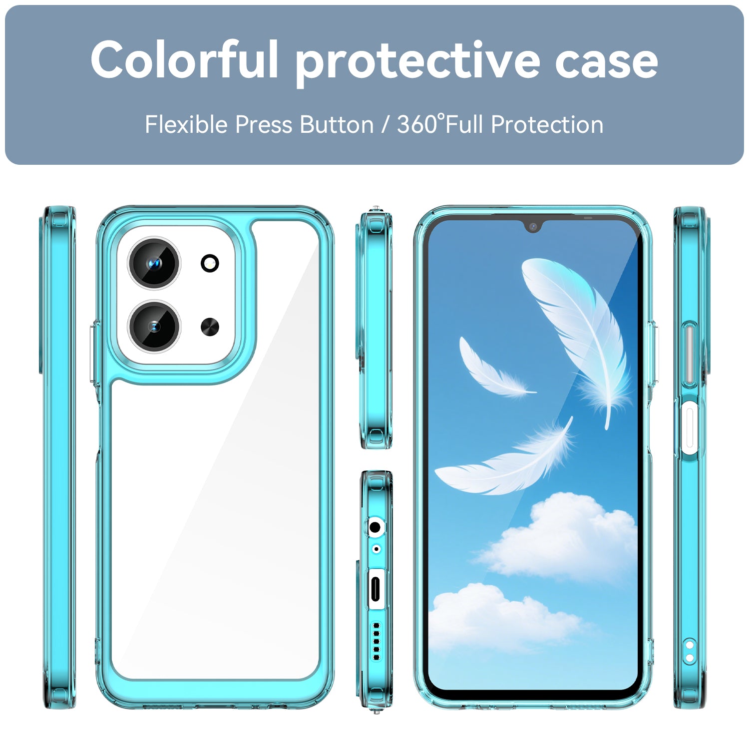 Xiaomi 15C 4G Soft TPU Bumper Shockproof Cover Case [Clear Blue]